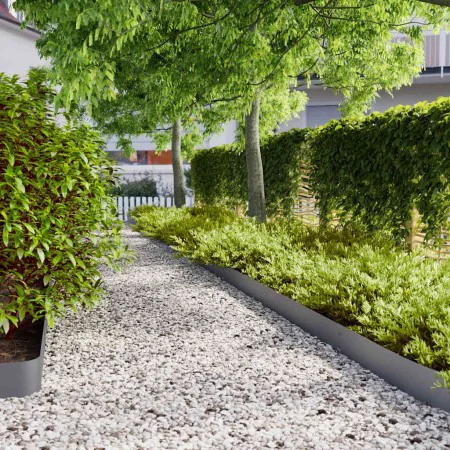 Bordes césped 50 uds antracita 15x103 cm acero laminado frío by , Garden edging and edging - Ref: Foro24-860150, Price: 147,2...