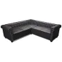 Sofá de esquina Chesterfield 5 plazas cuero artificial negro de , Sofás - Ref: Foro24-243614, Precio: 943,16 €, Descuento: %