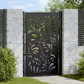 Puerta de jardín diseño ondulado de acero negro 105x155 cm von , Gartentore - Ref: Foro24-4100971, Preis: 233,98 €, Rabatt: %