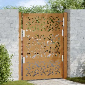 Puerta de jardín diseño de hojas de acero desgastado 105x130 cm von , Gartentore - Ref: Foro24-4100965, Preis: 207,26 €, Raba...