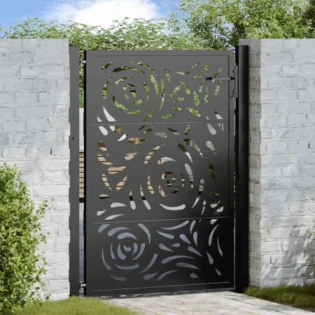 Puerta de jardín diseño llama acero negro 105x130 cm de , Puertas de jardín - Ref: Foro24-4100990, Precio: 208,07 €, Descuent...