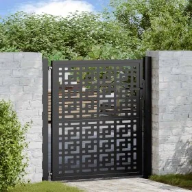 Puerta de jardín diseño en cruz de acero negra 105x106 cm by , garden gates - Ref: Foro24-4100999, Price: 171,31 €, Discount: %