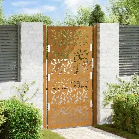 Puerta de jardín diseño de hojas de acero desgastado 105x180 cm by , garden gates - Ref: Foro24-4100967, Price: 254,66 €, Dis...