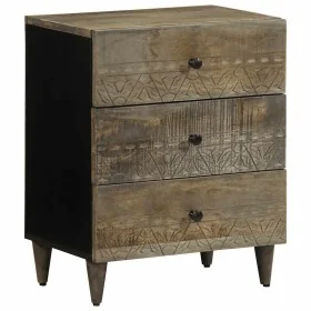 Mesita de noche madera maciza de mango gris claro 50x33x60 cm de , Mesitas de noche - Ref: Foro24-4017801, Precio: 110,75 €, ...