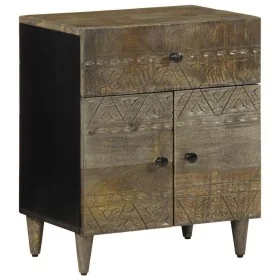 Mesita de noche madera maciza de mango gris claro 50x33x60 cm by , Nightstands - Ref: Foro24-4017803, Price: 85,52 €, Discoun...