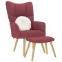 Sillón de relax con taburete tela rojo tinto de , Sillones - Ref: Foro24-4016781, Precio: 125,54 €, Descuento: %