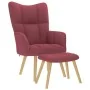 Sillón de relax con taburete tela rojo tinto de , Sillones - Ref: Foro24-4016781, Precio: 125,54 €, Descuento: %