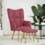 Sillón de relax con taburete tela rojo tinto de , Sillones - Ref: Foro24-4016781, Precio: 125,54 €, Descuento: %