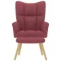 Sillón de relax con taburete tela rojo tinto de , Sillones - Ref: Foro24-4016781, Precio: 125,54 €, Descuento: %