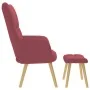 Sillón de relax con taburete tela rojo tinto de , Sillones - Ref: Foro24-4016781, Precio: 125,54 €, Descuento: %