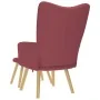 Sillón de relax con taburete tela rojo tinto de , Sillones - Ref: Foro24-4016781, Precio: 125,54 €, Descuento: %