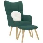 Sillón de relax con taburete tela verde oscuro de , Sillones - Ref: Foro24-4016783, Precio: 139,14 €, Descuento: %