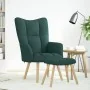 Sillón de relax con taburete tela verde oscuro de , Sillones - Ref: Foro24-4016783, Precio: 139,14 €, Descuento: %