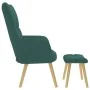 Sillón de relax con taburete tela verde oscuro de , Sillones - Ref: Foro24-4016783, Precio: 139,14 €, Descuento: %