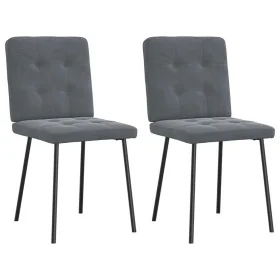 Sillas de comedor 2 unidades terciopelo gris oscuro de , Sillas de comedor - Ref: Foro24-4101058, Precio: 82,97 €, Descuento: %