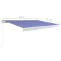 Toldo de carrete manual azul y blanco 350x250 cm de vidaXL, Toldos - Ref: Foro24-3052671, Precio: 789,84 €, Descuento: %