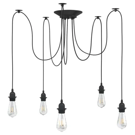 Lámpara colgante con 5 portalámparas E27 metal negro de , Lámparas - Ref: Foro24-4103454, Precio: 33,64 €, Descuento: %