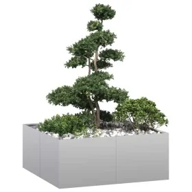 Jardinera 100x100x40 cm de acero galvanizado by , Pots and planters - Ref: Foro24-860820, Price: 78,05 €, Discount: %