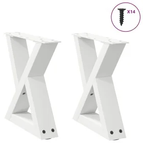 Patas para mesa de centro 2unidades acero blanco 40x(30-31,3)cm de , Patas para mesas - Ref: Foro24-4012681, Precio: 65,97 €,...