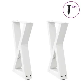 Patas de mesa de centro 2uds acero blanco 28x(42-43,3) cm de , Patas para mesas - Ref: Foro24-4012697, Precio: 65,80 €, Descu...