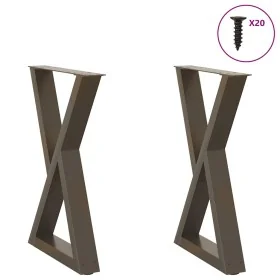 Patas para mesa de comedor 2 uds acero natural 50x(72-73,3) cm by , Table legs - Ref: Foro24-4012719, Price: 99,39 €, Discoun...