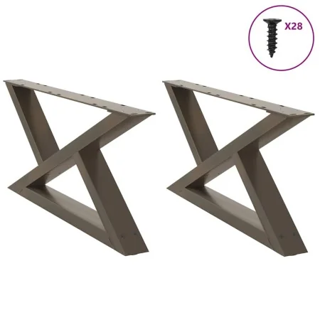 Patas para mesa centro 2 uds acero natural 70x(30-31,3)cm acero de , Patas para mesas - Ref: Foro24-4012695, Precio: 78,64 €,...