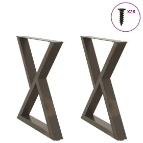 Patas para mesa de comedor 2 uds acero natural 70x(72-73,3) cm de , Patas para mesas - Ref: Foro24-4012727, Precio: 117,88 €,...