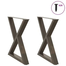 Patas para mesa de comedor 2 uds acero natural 80x(72-73,3) cm by , Table legs - Ref: Foro24-4012731, Price: 120,13 €, Discou...