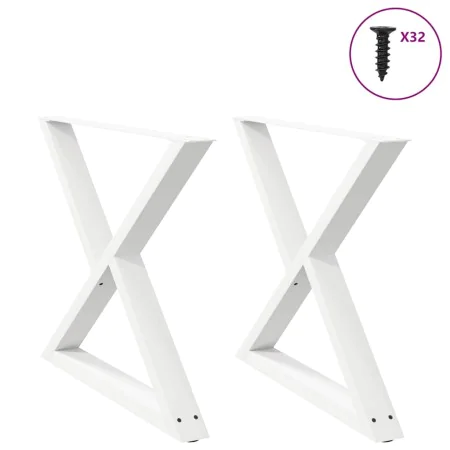 Patas para mesa de comedor 2 uds acero blanco 90x(72-73,3) cm de , Patas para mesas - Ref: Foro24-4012733, Precio: 129,77 €, ...