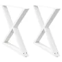 Patas para mesa de comedor 2 uds acero blanco 90x(72-73,3) cm de , Patas para mesas - Ref: Foro24-4012733, Precio: 129,77 €, ...