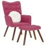 Sillón de relax con reposapiés terciopelo rojo tinto de , Sillones - Ref: Foro24-4016826, Precio: 103,59 €, Descuento: %