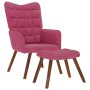 Sillón de relax con reposapiés terciopelo rojo tinto de , Sillones - Ref: Foro24-4016826, Precio: 103,59 €, Descuento: %