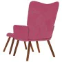 Sillón de relax con reposapiés terciopelo rojo tinto de , Sillones - Ref: Foro24-4016826, Precio: 103,59 €, Descuento: %