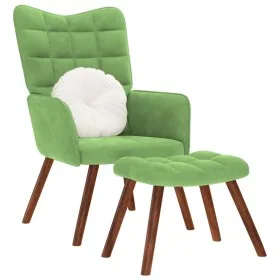 Sillón de relax con reposapiés terciopelo verde claro by , Armchairs - Ref: Foro24-4016824, Price: 134,94 €, Discount: %