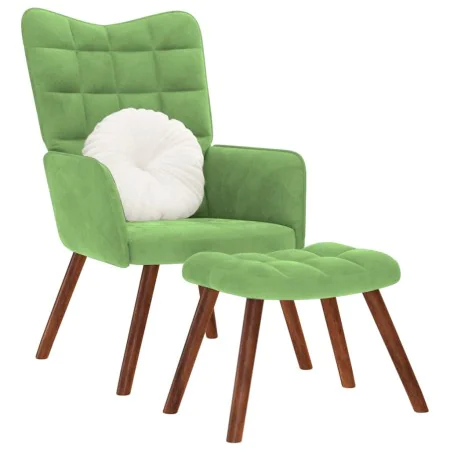 Sillón de relax con reposapiés terciopelo verde claro de , Sillones - Ref: Foro24-4016824, Precio: 134,94 €, Descuento: %