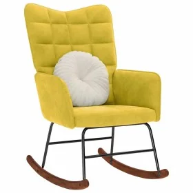 Silla mecedora de terciopelo amarillo de , Mecedoras - Ref: Foro24-4016839, Precio: 92,90 €, Descuento: %