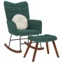 Mecedora con taburete de terciopelo verde oscuro de , Mecedoras - Ref: Foro24-4016845, Precio: 139,17 €, Descuento: %