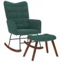 Mecedora con taburete de terciopelo verde oscuro de , Mecedoras - Ref: Foro24-4016845, Precio: 139,17 €, Descuento: %