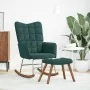Mecedora con taburete de terciopelo verde oscuro de , Mecedoras - Ref: Foro24-4016845, Precio: 139,17 €, Descuento: %