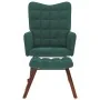 Mecedora con taburete de terciopelo verde oscuro de , Mecedoras - Ref: Foro24-4016845, Precio: 139,17 €, Descuento: %