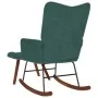 Mecedora con taburete de terciopelo verde oscuro de , Mecedoras - Ref: Foro24-4016845, Precio: 139,17 €, Descuento: %