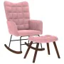 Mecedora con taburete de terciopelo rosa de , Mecedoras - Ref: Foro24-4016847, Precio: 183,75 €, Descuento: %