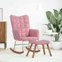Mecedora con taburete de terciopelo rosa de , Mecedoras - Ref: Foro24-4016847, Precio: 183,75 €, Descuento: %