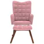 Mecedora con taburete de terciopelo rosa de , Mecedoras - Ref: Foro24-4016847, Precio: 183,75 €, Descuento: %