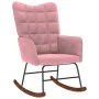 Mecedora con taburete de terciopelo rosa de , Mecedoras - Ref: Foro24-4016847, Precio: 183,75 €, Descuento: %