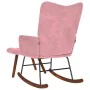 Mecedora con taburete de terciopelo rosa de , Mecedoras - Ref: Foro24-4016847, Precio: 183,75 €, Descuento: %