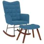 Mecedora con taburete de terciopelo azul de , Mecedoras - Ref: Foro24-4016853, Precio: 140,20 €, Descuento: %