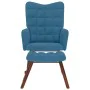 Mecedora con taburete de terciopelo azul de , Mecedoras - Ref: Foro24-4016853, Precio: 140,20 €, Descuento: %