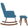 Mecedora con taburete de terciopelo azul de , Mecedoras - Ref: Foro24-4016853, Precio: 140,20 €, Descuento: %