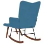 Mecedora con taburete de terciopelo azul de , Mecedoras - Ref: Foro24-4016853, Precio: 140,20 €, Descuento: %
